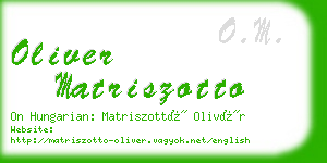 oliver matriszotto business card